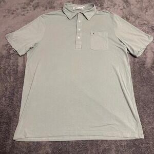 Criquet Mens Polo Shirt XL Light Green Pima Cotton Blend Short Sleeve Pocket